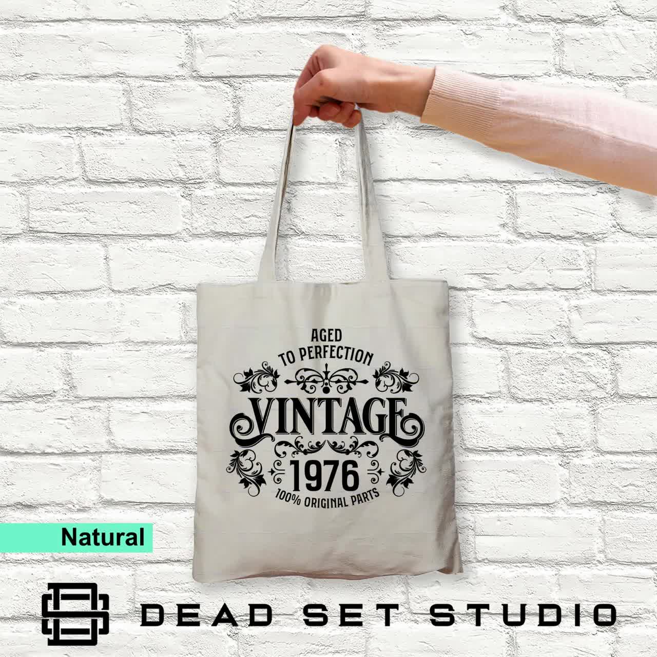 50th Birthday Tote Bag - Born in 1976 Vintage Cotton video poster
