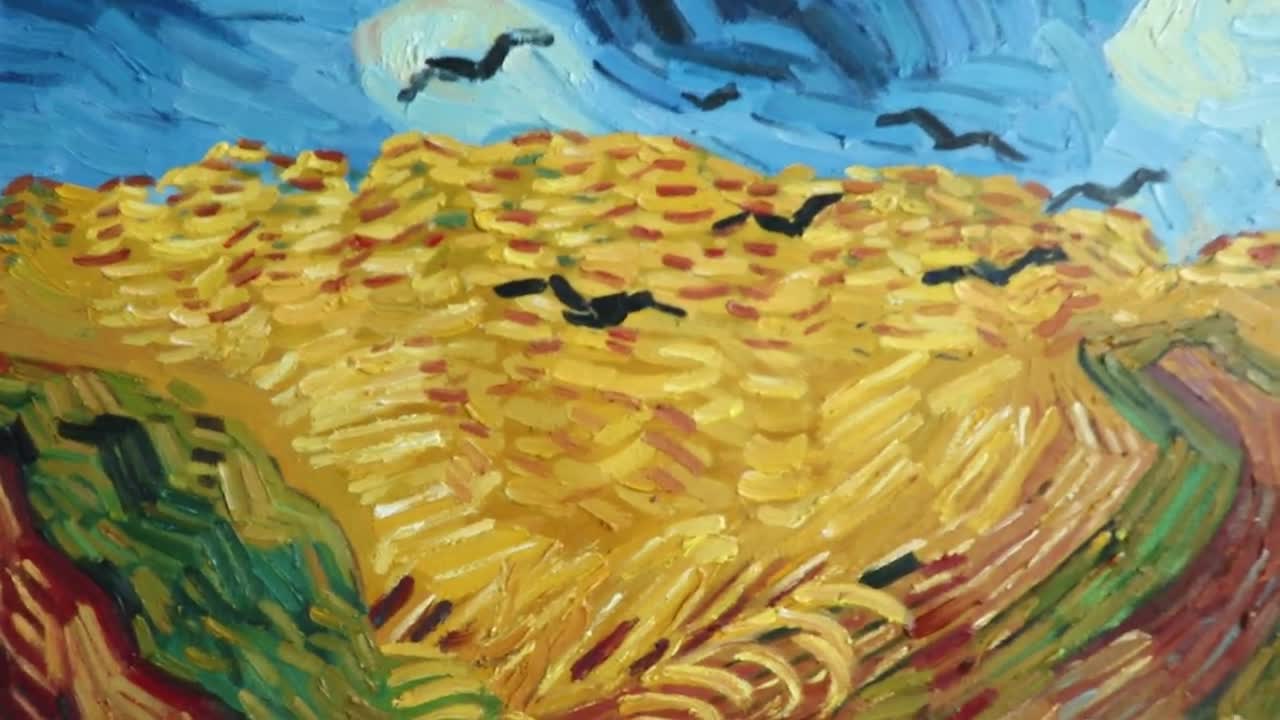 不吉な空の下の麦畑 - ヴィンセント・ヴァン・ゴッホの手描きの油絵