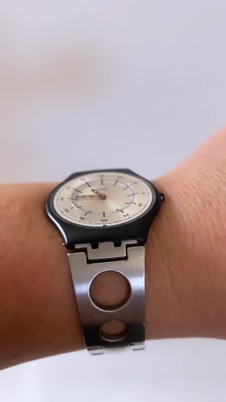 中古 ヴィンテージ Swatch Skin AG 1999 SFB107 Vintage 1999 Swatch Skin FLATTENTION Watch New Battery - Etsy