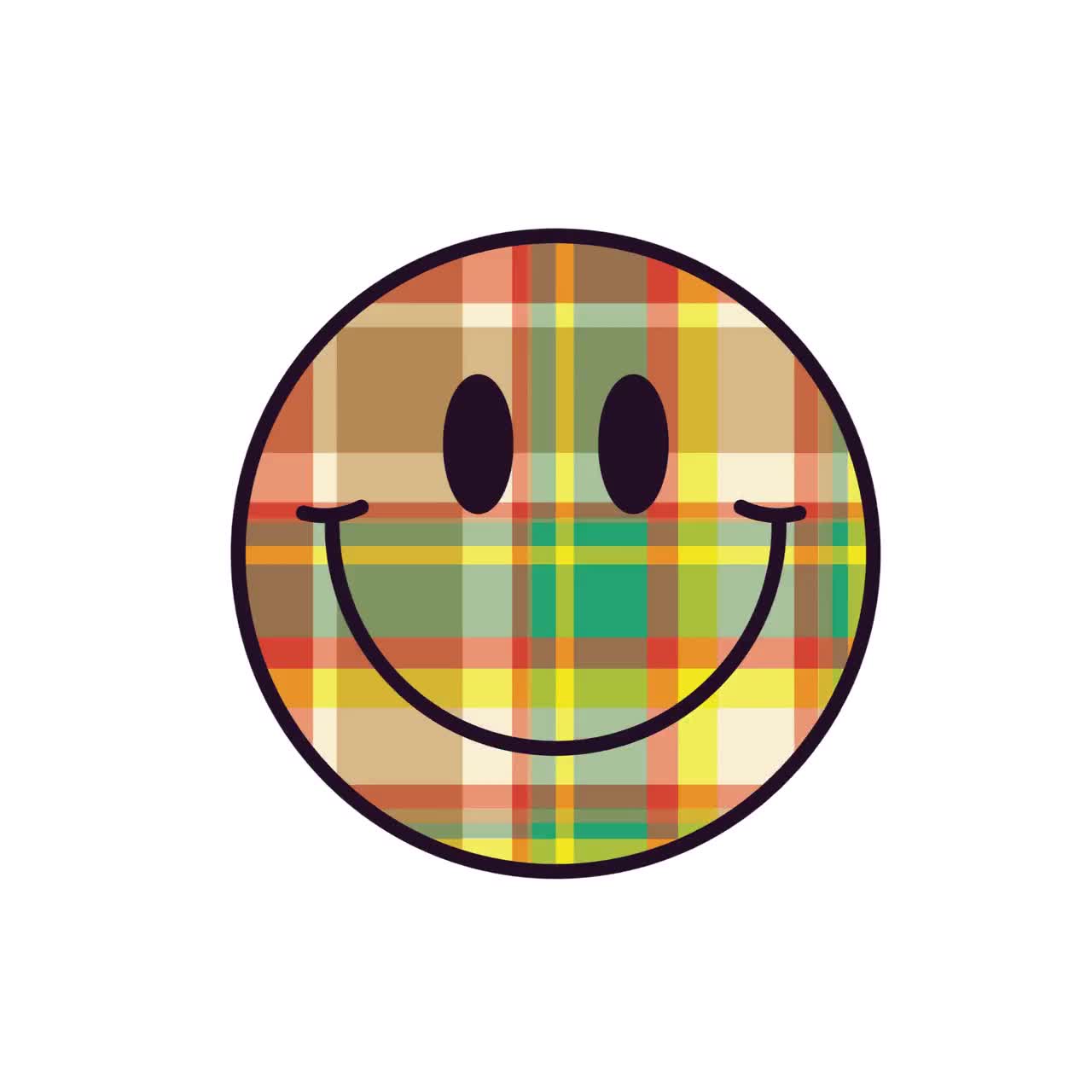Smiley Face PNG: Retro Flower, Checkered Design (digital Download