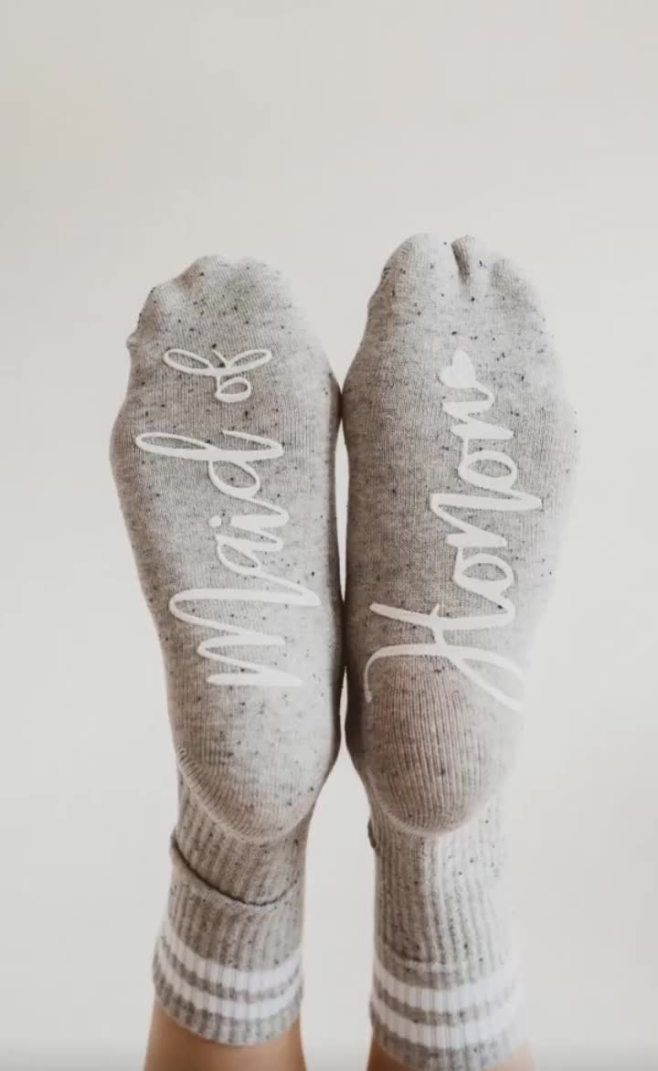 Women's Bridal Party Wedding Day Socks Gift- Maid of Honor, Br Socks - BRIDESMAID – The Sleepover Club