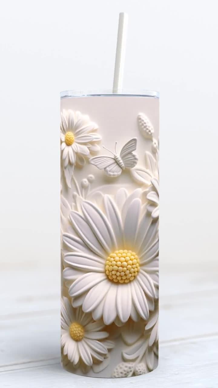 3D Puff Daisy 20z Tumbler Wrap (sublimation transfer) – Madness