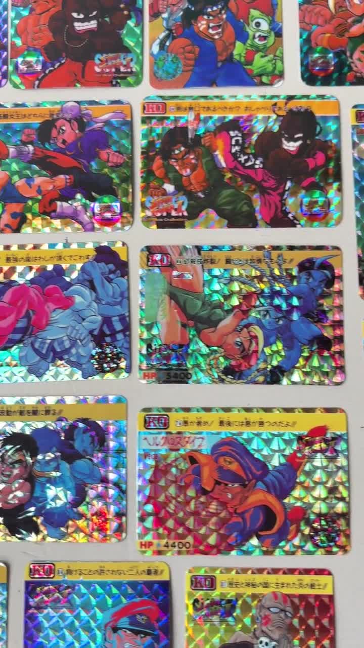 Street Fighter II 1990s Prism Card Lot of 22, Vintage 1994 Bandai