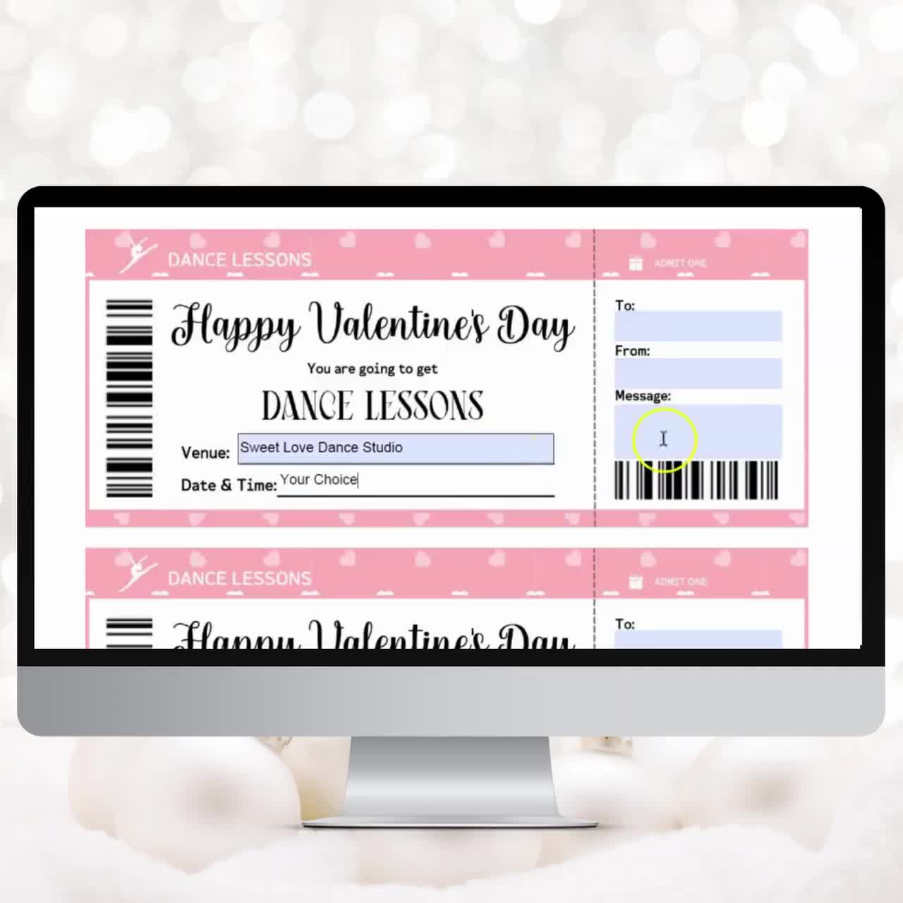 Personalized Valentines Day Dance Lesson Gift Certificate Template  Editable, Dance Lover Gift Voucher for Women, Valentines Coupons for Her -   Canada