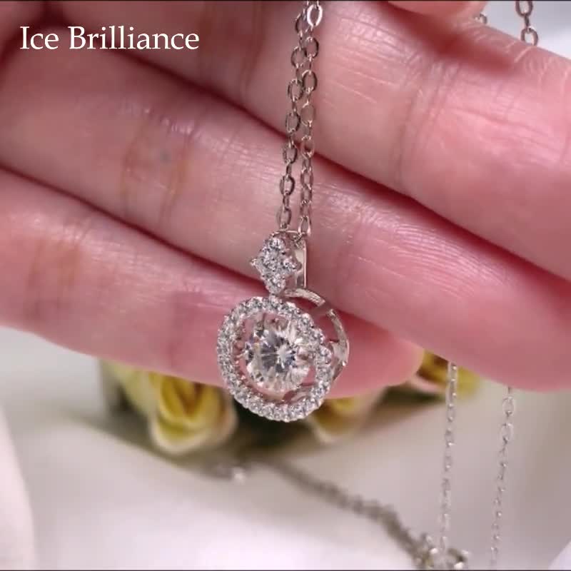Baywell White Gold Diamond Necklaces | Dancing Diamond Necklace for women  with Gift Box | Real Diamond Pendant Necklaces - Walmart.com