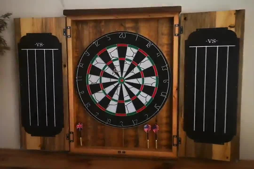 Just finished my dartboard cabinet : r/woodworking