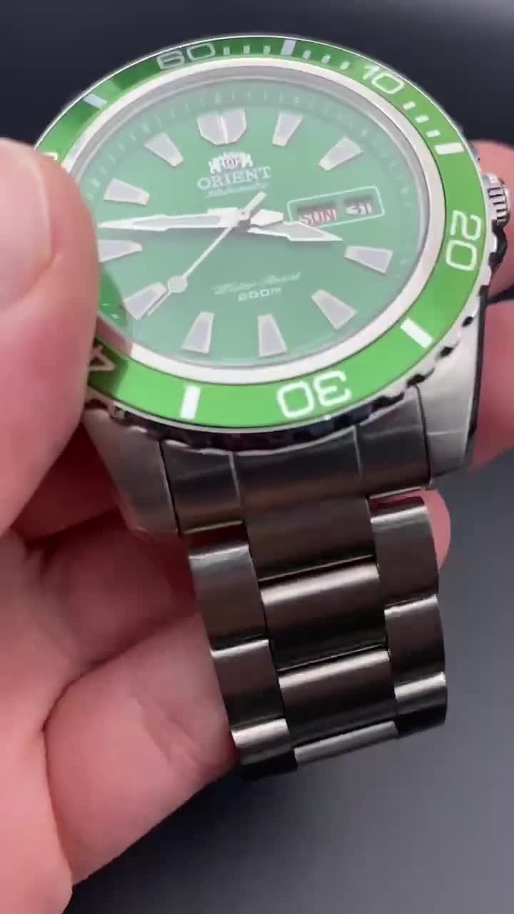 Orient Mako XL Automatic Diver Watch – Green Bezel, Japan Made - Etsy