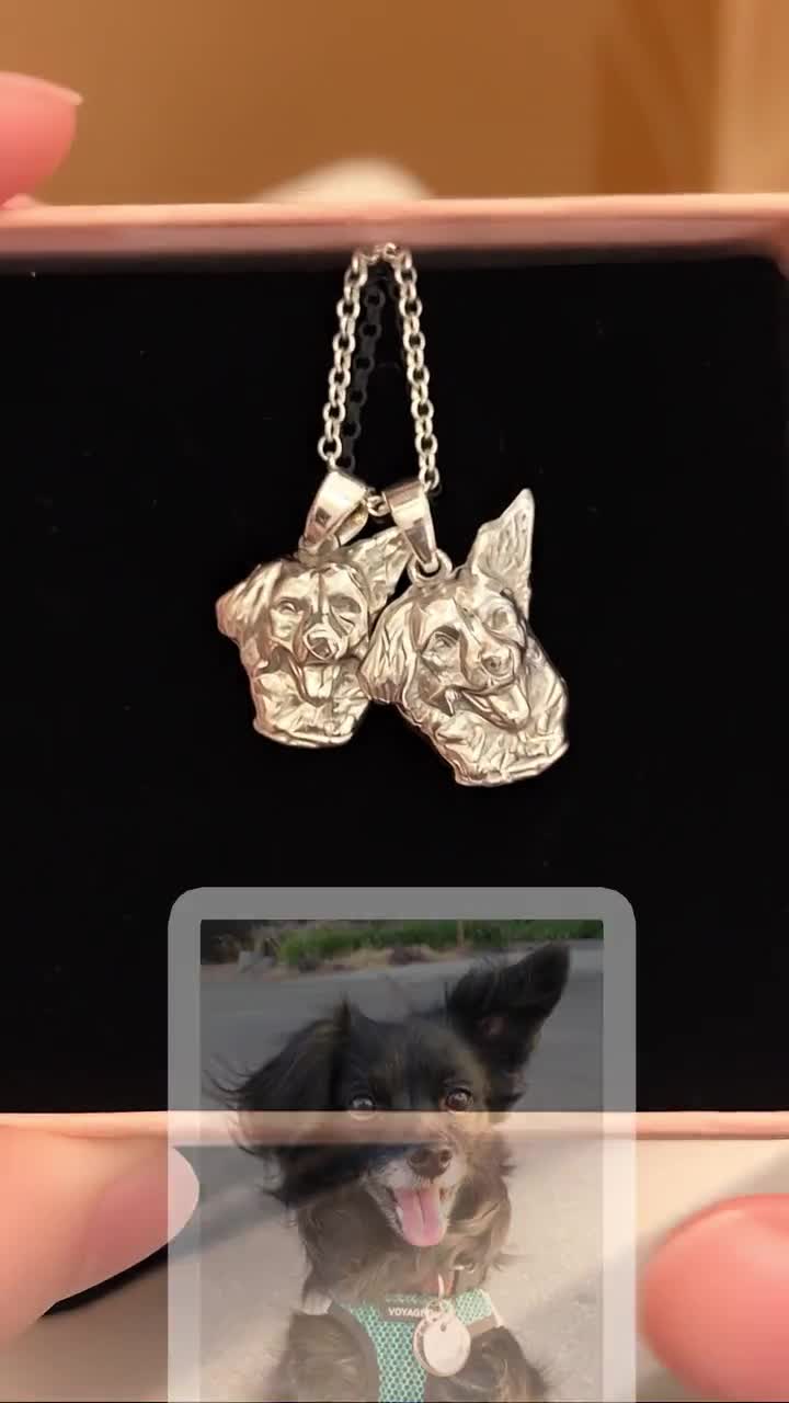 Collar con retrato realista personalizado a partir de tu foto / Charm de plata esterlina hecho a mano video poster