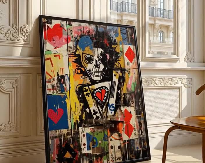 ポーカートランプのグラフィティウォールアート、デジタルダウンロード