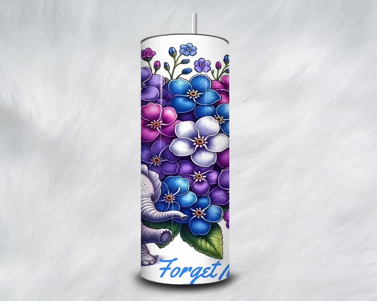 Purple Ribbon Awareness Tumbler Wrap, Mental Health, 20 Oz Skinny Sublimation Design Digital Download, PNG, Alzheimer's, Dementia, florals video poster