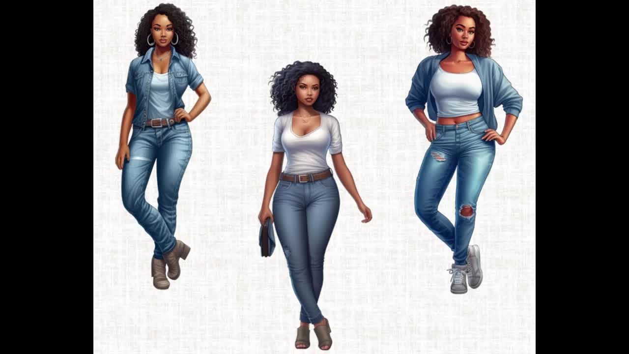 Beautiful Curvy African American Girl Graphic by MashMashStickers