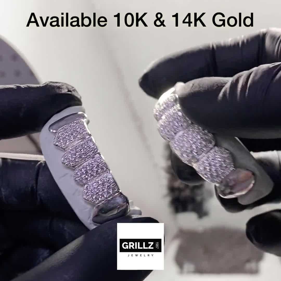 Custom Grillz, FREE Diamond Dust, 925 Silver Real 14K Gold , FREE Mold  Kits, Fast Process, FREE 2 Day Shipping by Grillz Jewelry 