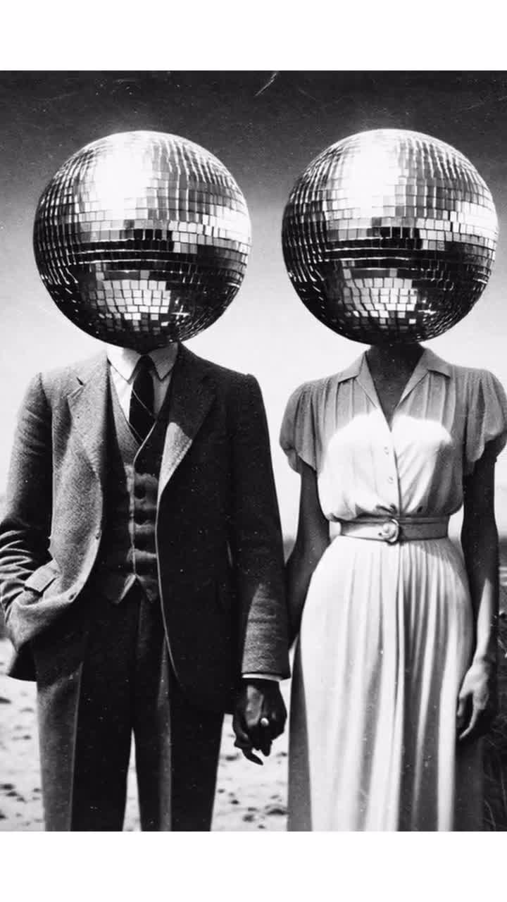 Party Poster, 70s Art, Black Wall Art, Disco Ball Print