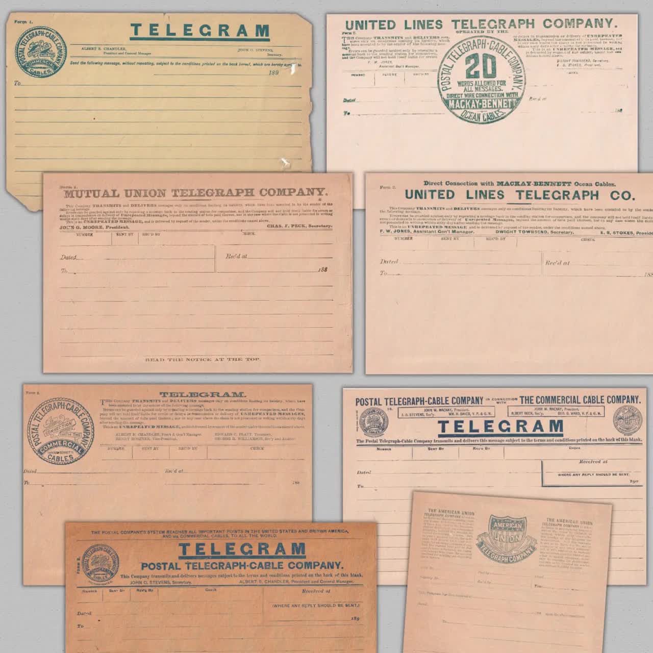 Digital Vintage Telegram Template From the 1800s, Printable Telegrams,  Antique Prop, Junk Journal Printable, Collage Sheet - Etsy