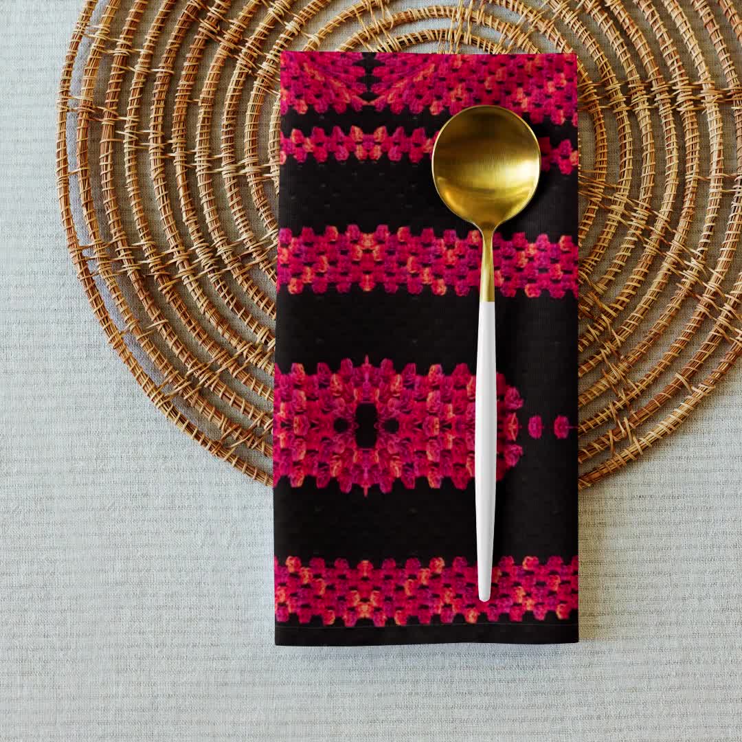 Dinner Napkins Set of 4, Check Mate Crochet Design Patterns, Housewarming Gift Ideas, Practical Last Minute Tableware Gifts video poster