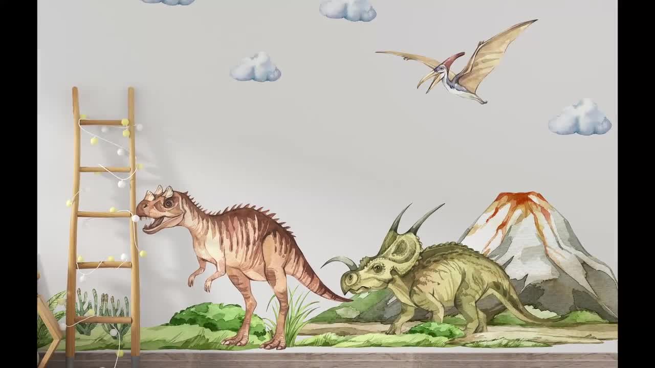 Grande set di decalcomanie da muro di dinosauri, Jurassic nella stanza del  ragazzo, adesivi di dinosauri, arte da parete di dinosauri, adesivi da  parete per bambini, decorazione di dinosauri, -  Italia