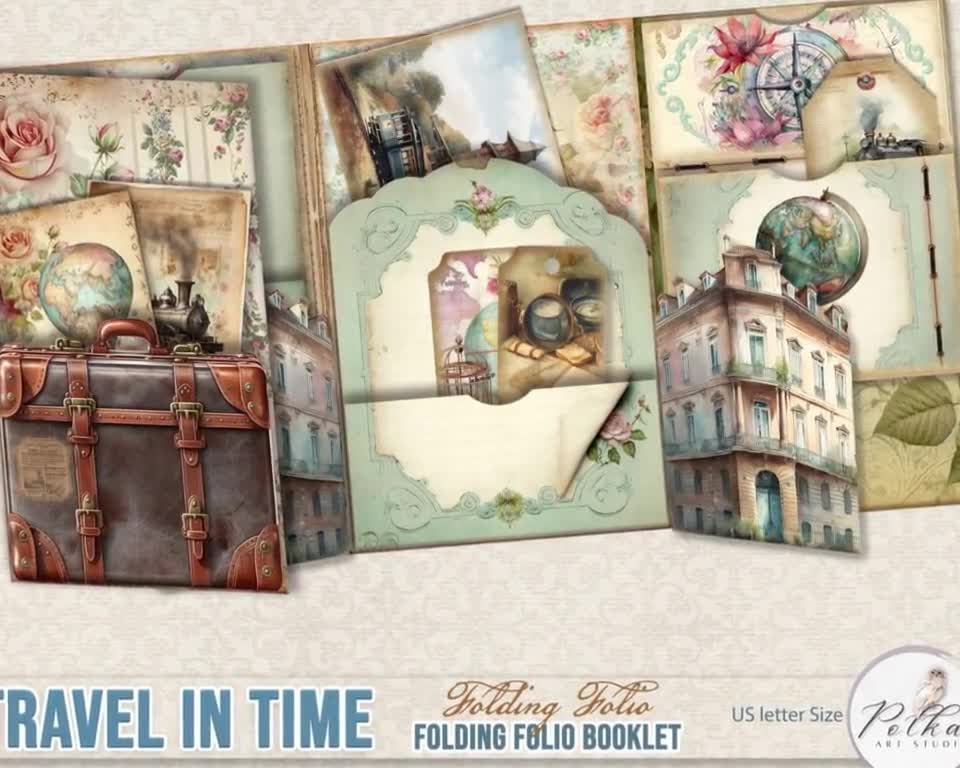 Time Travel Series Vintage Scrapbook Paper Book - Collage, and Crafts Paper