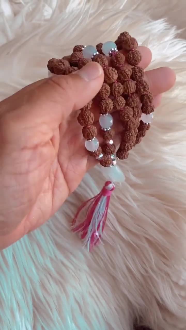 DIVINE LOVE MALA; rose quartz mala necklace, 108 bead mala necklace, rose  quartz yoga necklace, knotted mala, bodhi seeds, long necklaces