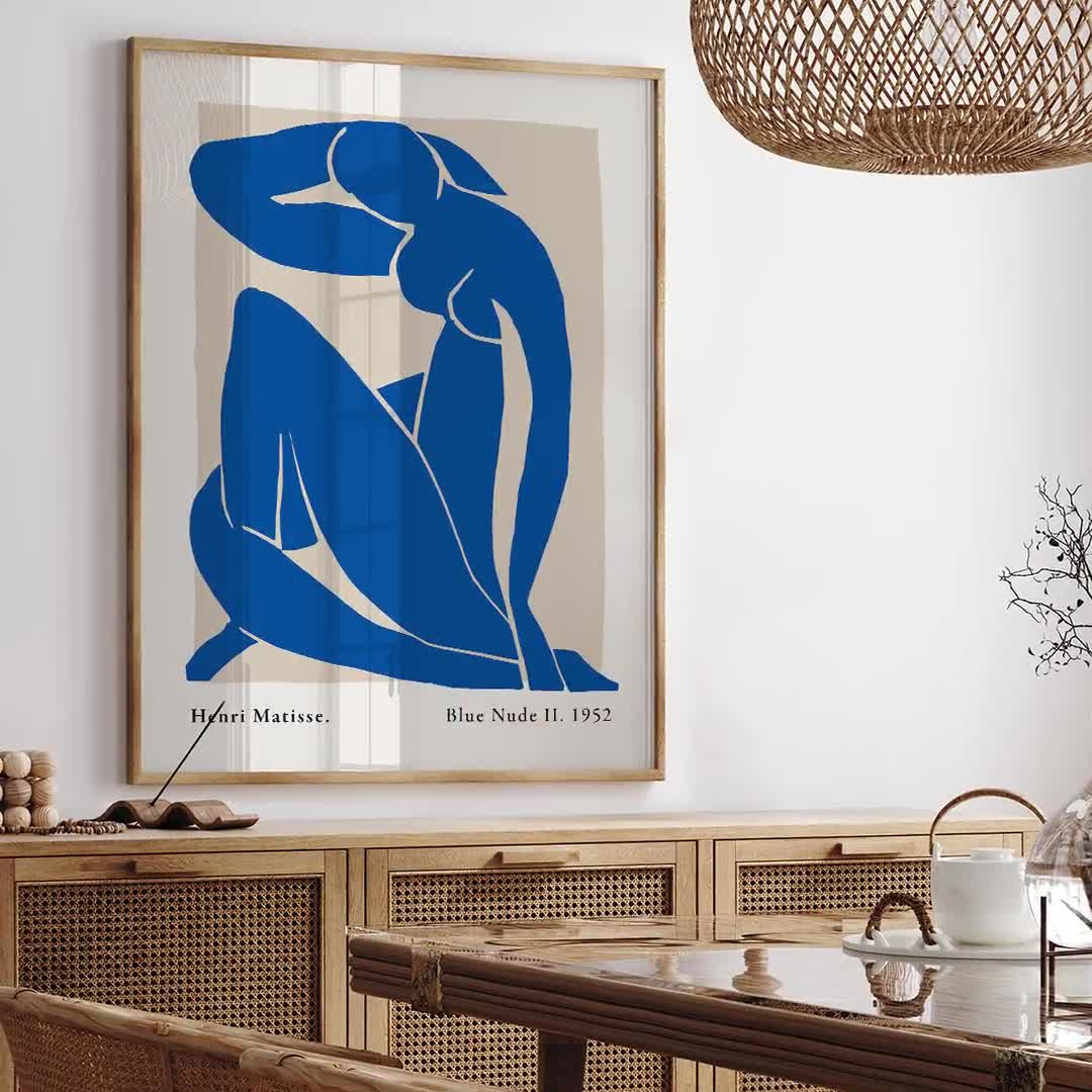 Matisse Nu Bleu Print, Blue Nude Poster, Matisse Exhibition, Female Body  Art, Line Draw Art, Minimalist Decor, Blue Wall Decor, Gift Idea