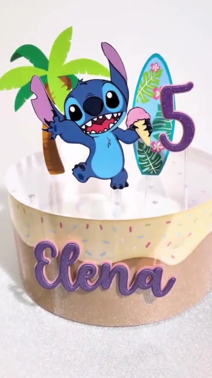 Stitch Cake Topper | Personalized Stitch Cake Topper | Custom Birthday Party Decoration | Stitch Ice Cream Girl Cake Decor video poster