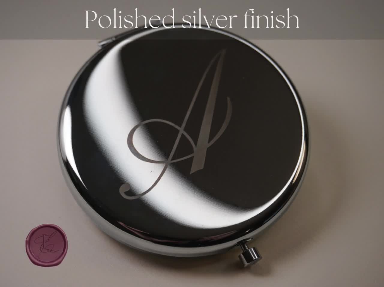 Personalised Silver Compact Mirror – Name or Initial – Engraved Pocket Mirror Gift - Bridesmaids | Valentines video poster