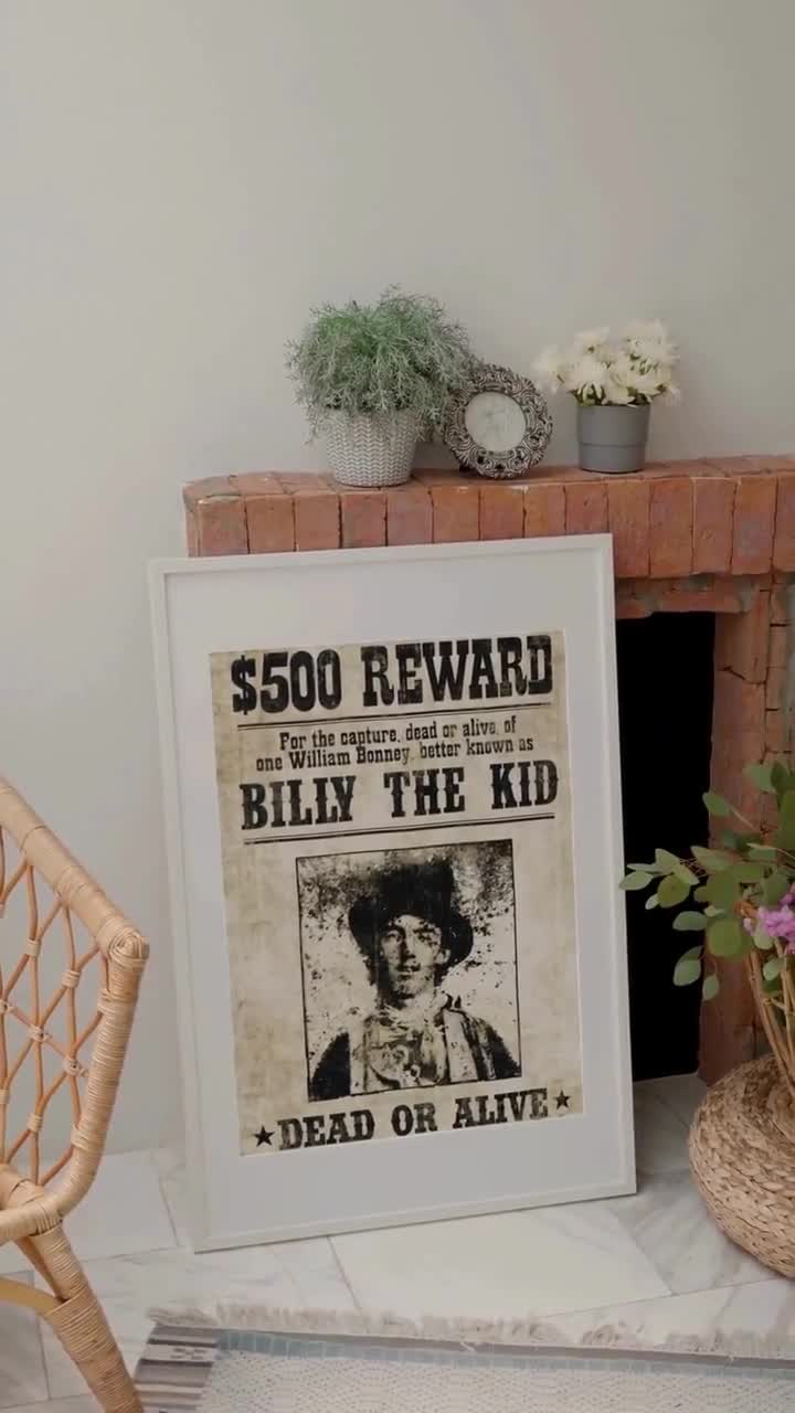 Billy the Kid Wanted Poster - Historic Wild West Outlaw Digital