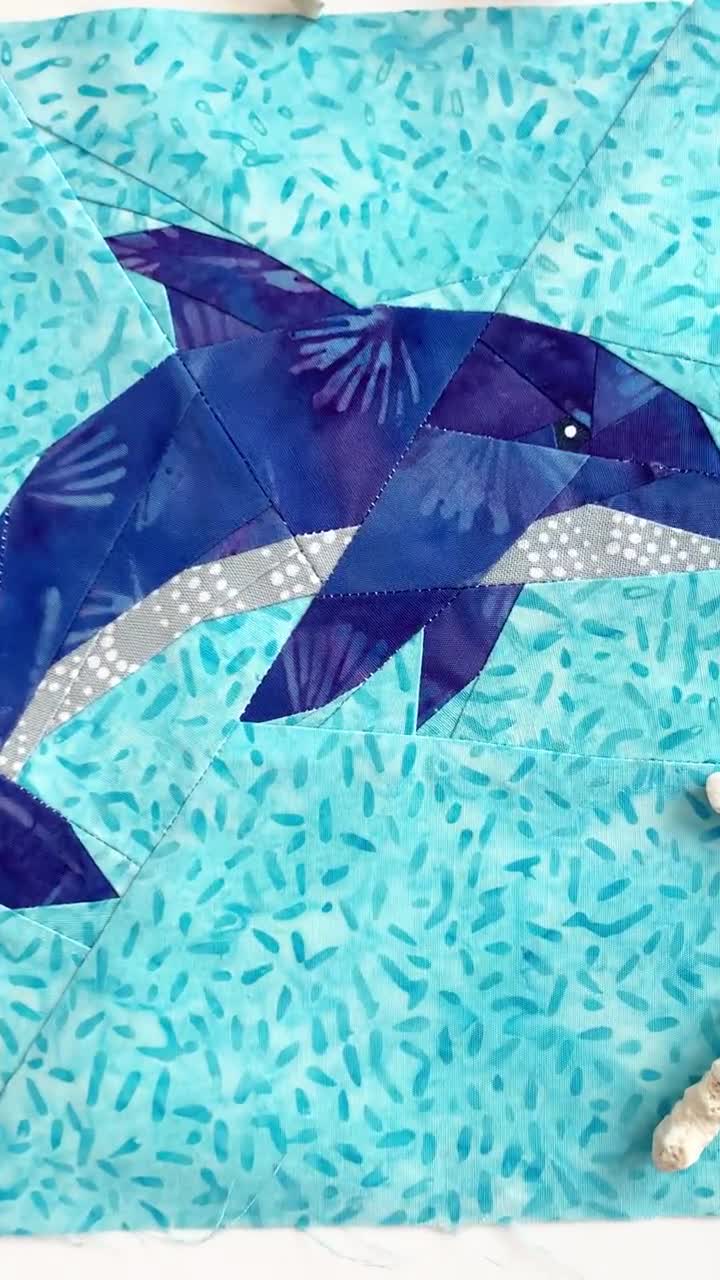Dolphin Quilt Block Pattern, PDF Instant download, Nautical quilt block,  Foundation Paper Piecing Pattern