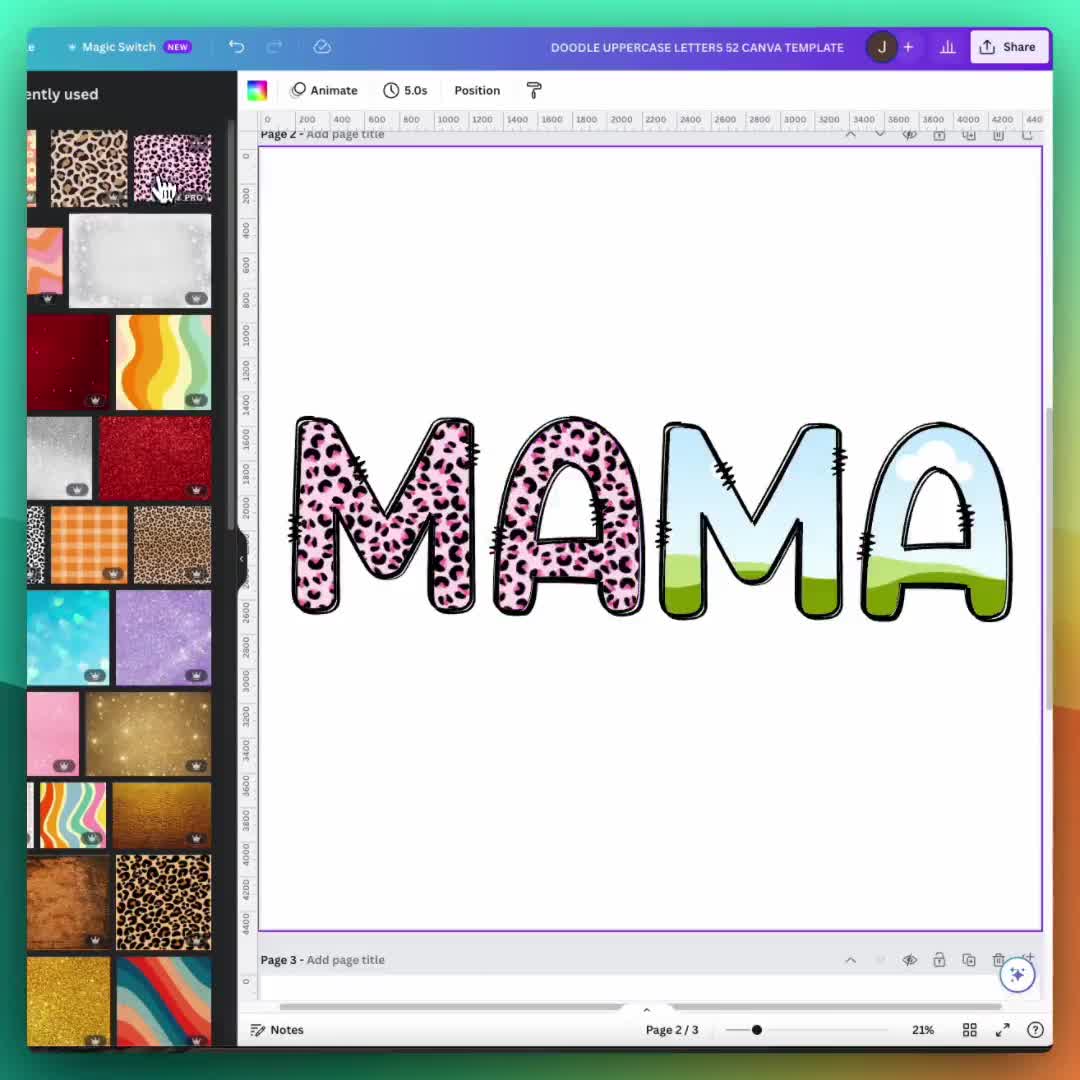 Canva Letter Frames, Fillable Doodle Letters, (2438377)