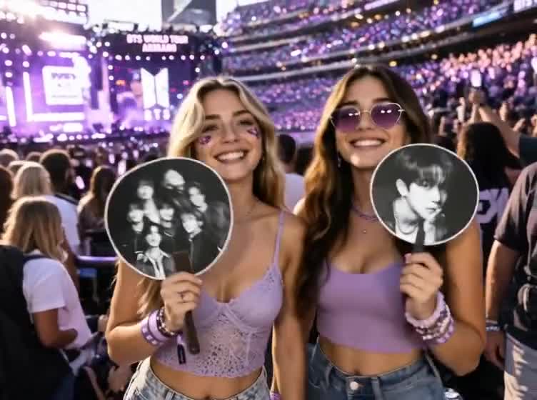 BTS 2026 World Hand Fan ,double Sided Fanmade Picket ,kpop Concert