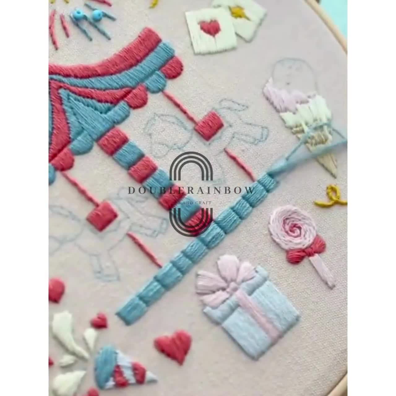Landscape Embroidery Kit For Beginner, Modern Embroidery Kit, diy craft kit, Retro Field Scenery embroidery vintage embroidery gift for her video poster