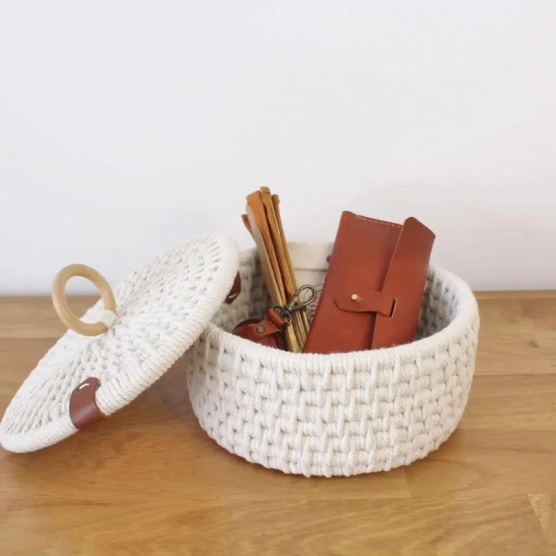 FREEBLOSS Kit De Macramé Débutant – Panier Tressé En Coton – Fournitures Complètes – Instructions En Anglais – Cadeau DIY