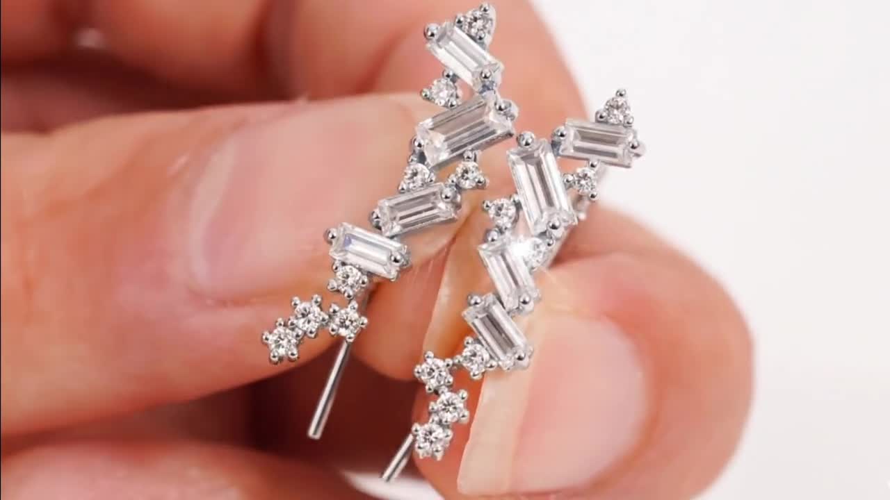 Pendientes trepadores / Pendientes de plata y oro / Regalo para damas de honor video poster