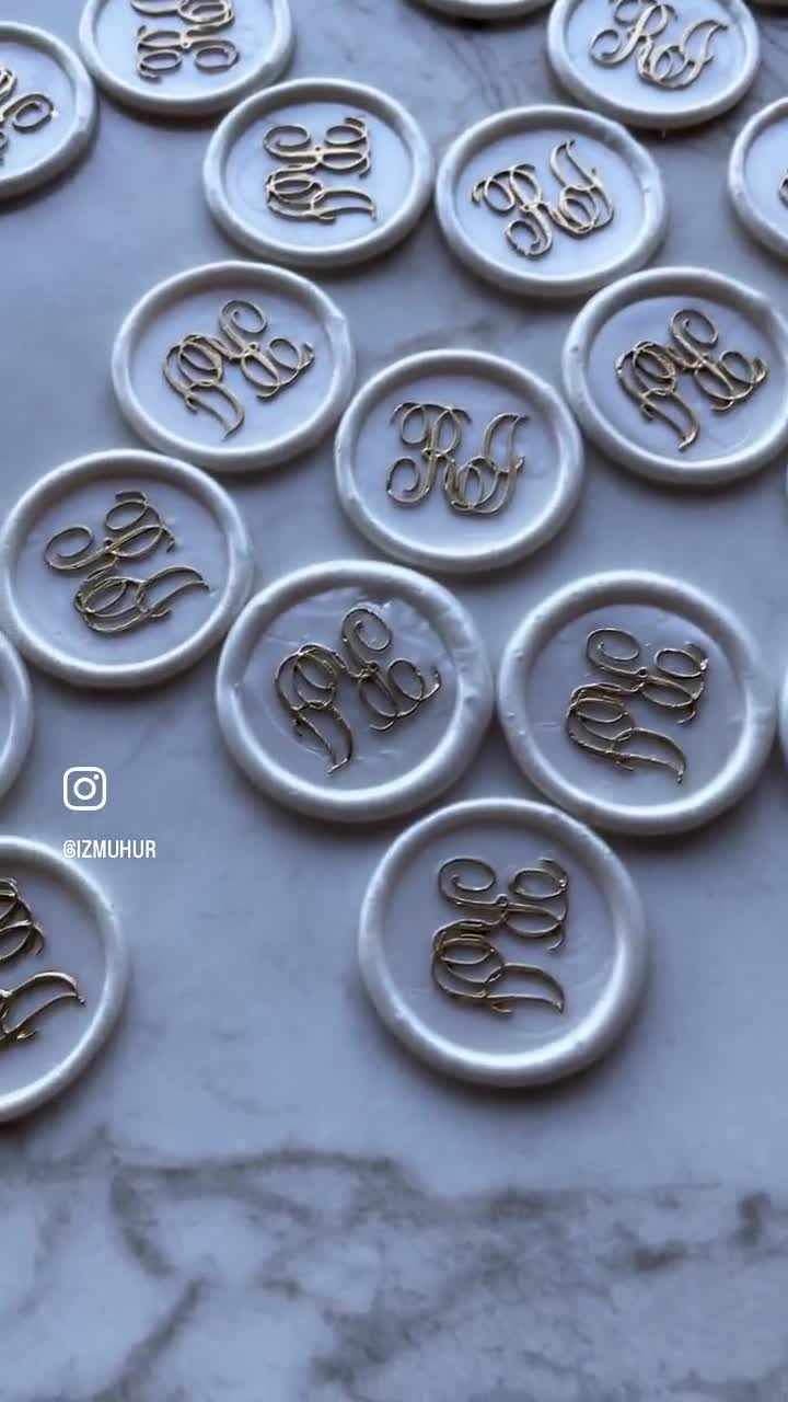 Custom Wax Seals, Personalized Wax Seals Stickers, Monogram Wax Seal  Stickers, Self-adhesive Wax Seal Stickers, Wedding Initials Wax Seals 