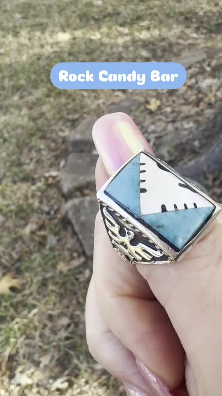 Vintage Navajo Thunderbird Ring 1970s Sterling Silver | Turquoise
