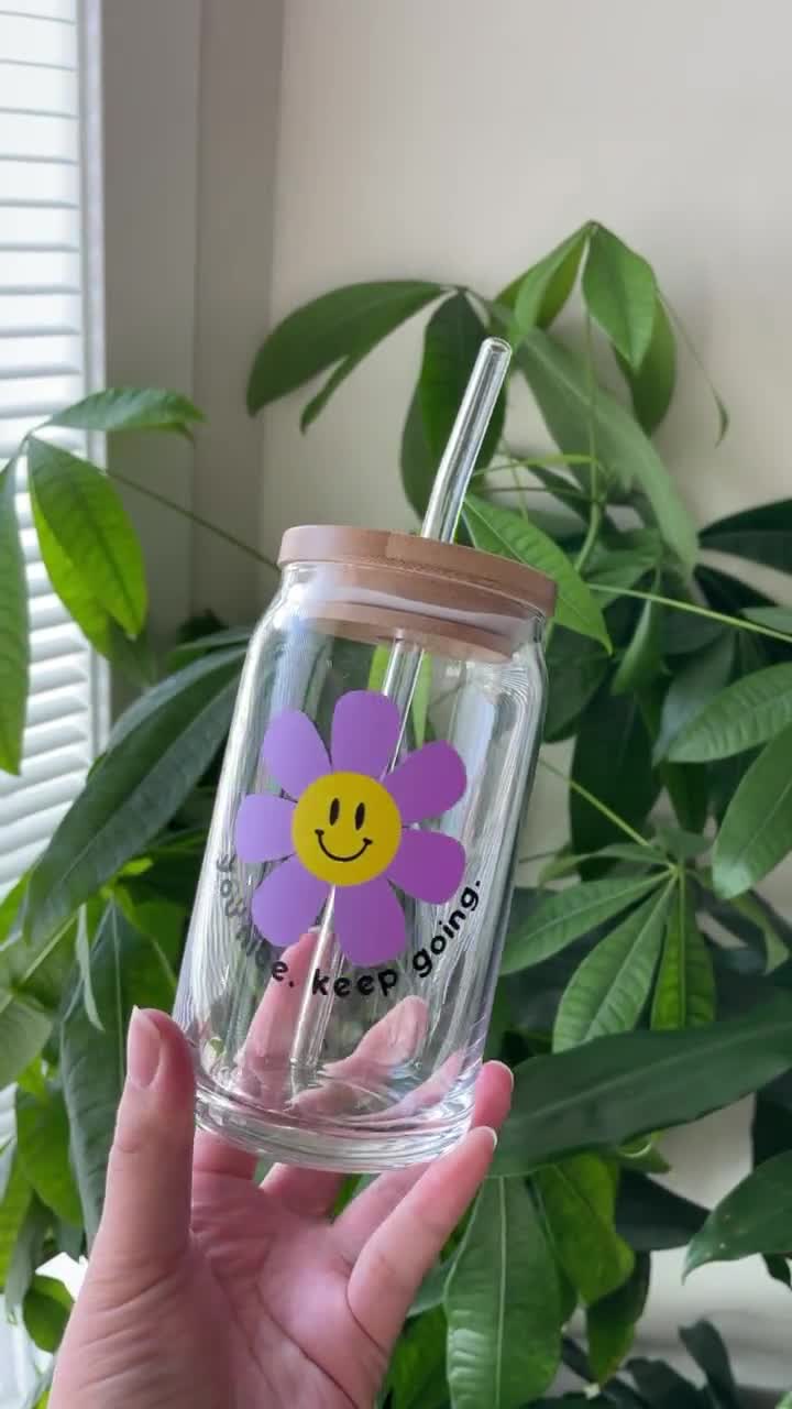 You Nice. Keep Going Reusable Bubble Tea Cup Boba Tea/smoothie Glass Cup  With Stainless Steel Straw BTS BTS Army Jimin Kpop Gift 
