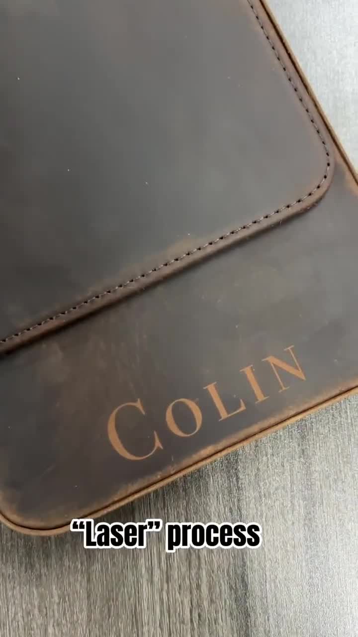 Personalization Crazy Horse Leather Pen Case, Fountain pen case, Pen Organizer Storage Holder, Office gifts, Travel Pen Case, Father's day video poster