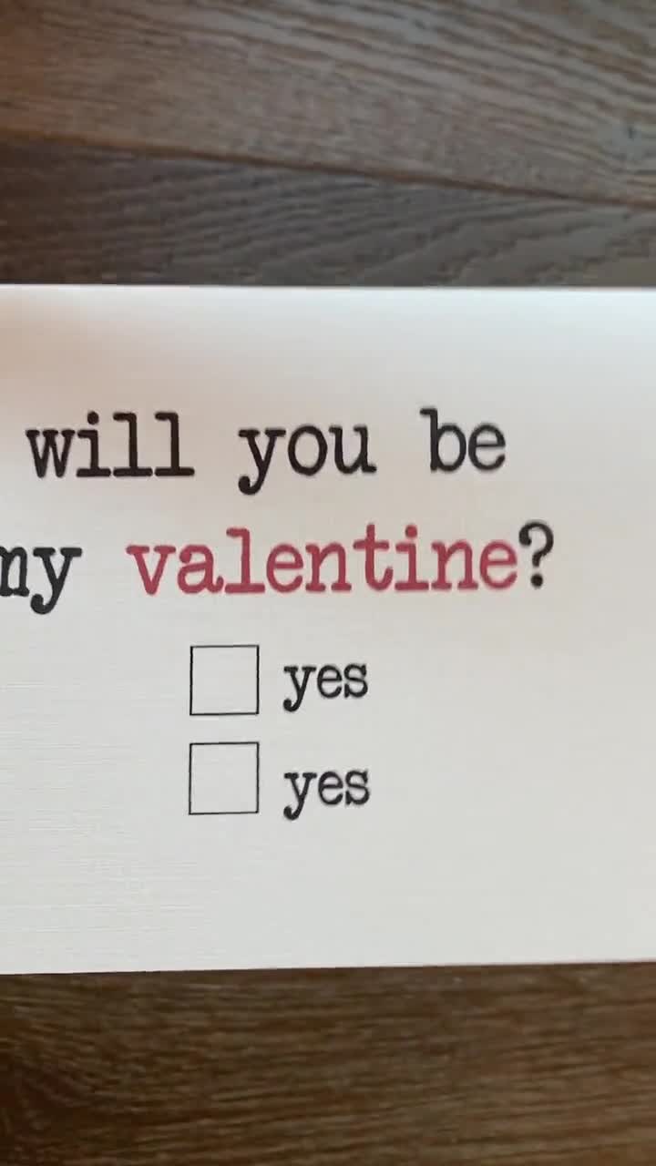 be my valentine card / funny valentine card / valentines gift for him /  will you be my valentine? yes or yes / gift basket bag