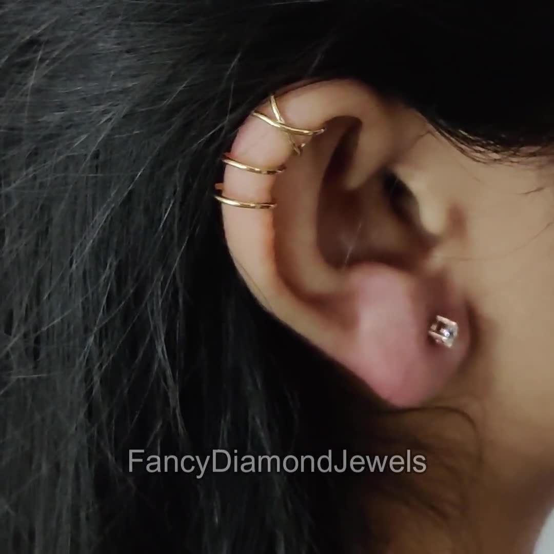 Piercing finto all'elica per orecchie senza fori, polsino per elica senza piercing, polsino per orecchie in oro, polsino per orecchie, polsino per naso finto, orecchini minimalisti, - Italia