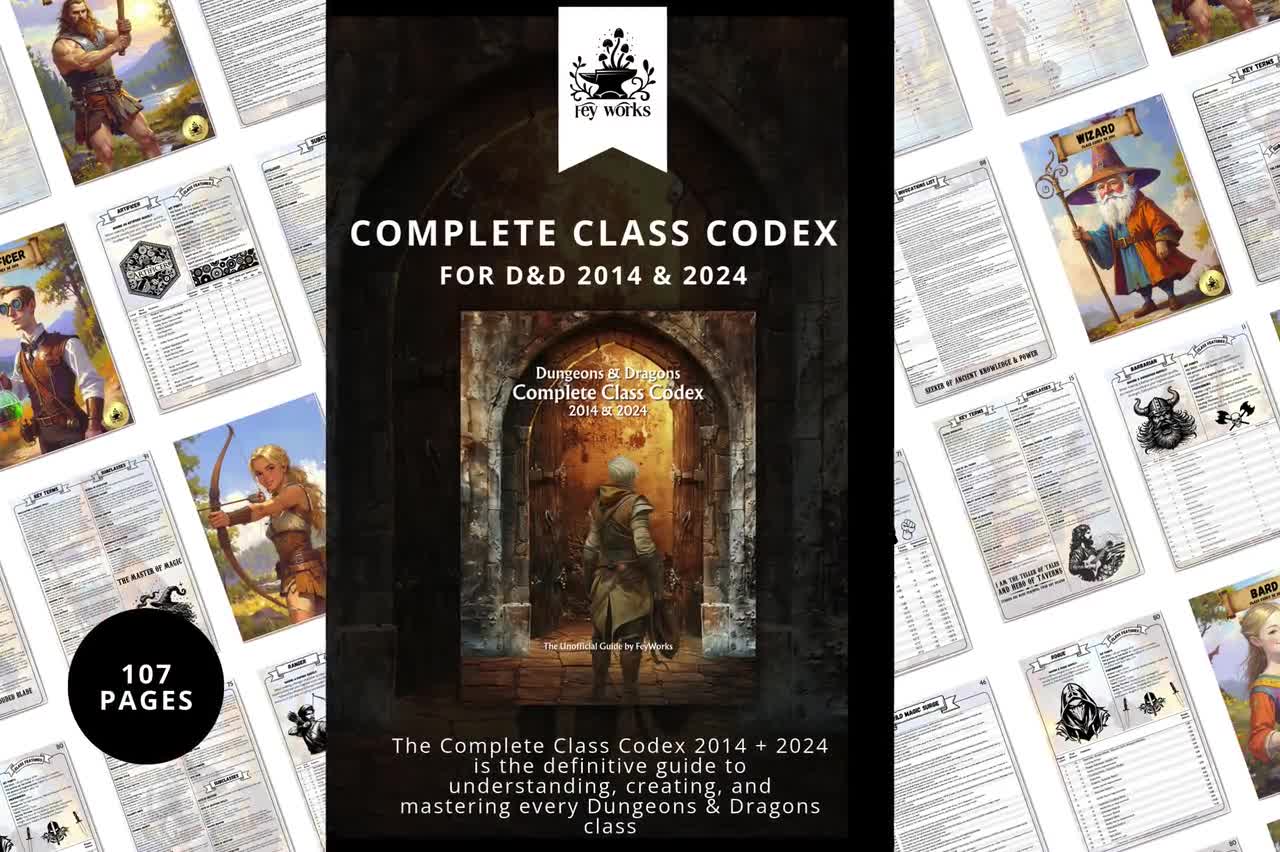 Dnd 5e Class Codex: 2014 & 2024 Dungeons and Dragons Guide (PDF