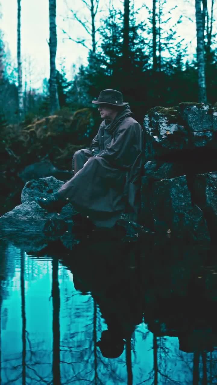 オイルスキンポンチョシェルター - ブッシュクラフトやアウトドア