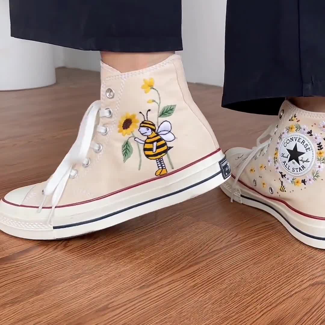 Honey & Bee High Top Converse  Custom Bee Converse – With love, Paint