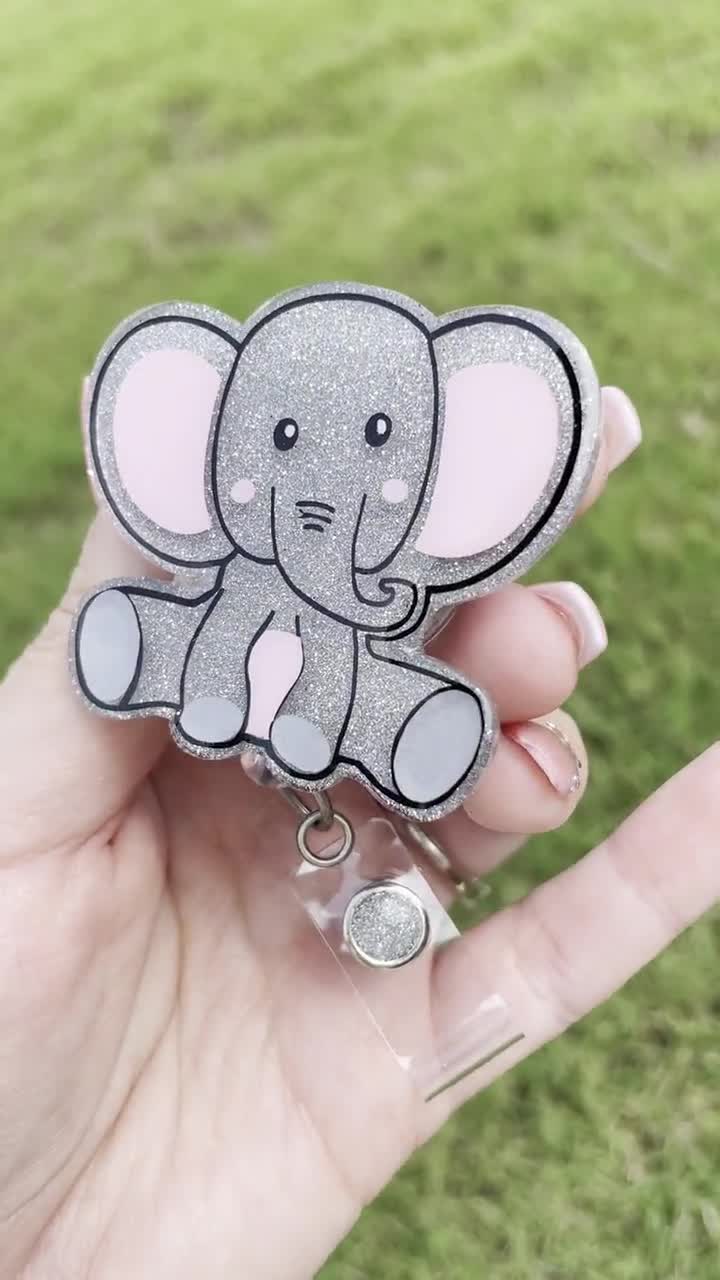 Elephant Badge Reel, Elephant Badge Holder, Animal Badge Reel