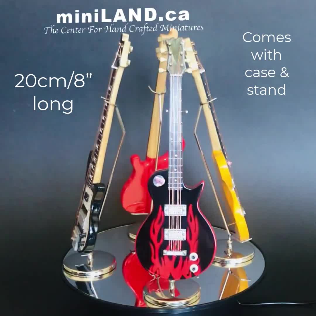 Miniature Electrical Guitar Bass 20 Cm 8 Long Inch Guitars for 1416 Dolls  With Stand and Case CHOICE of 4 Models Music Musical Mini 