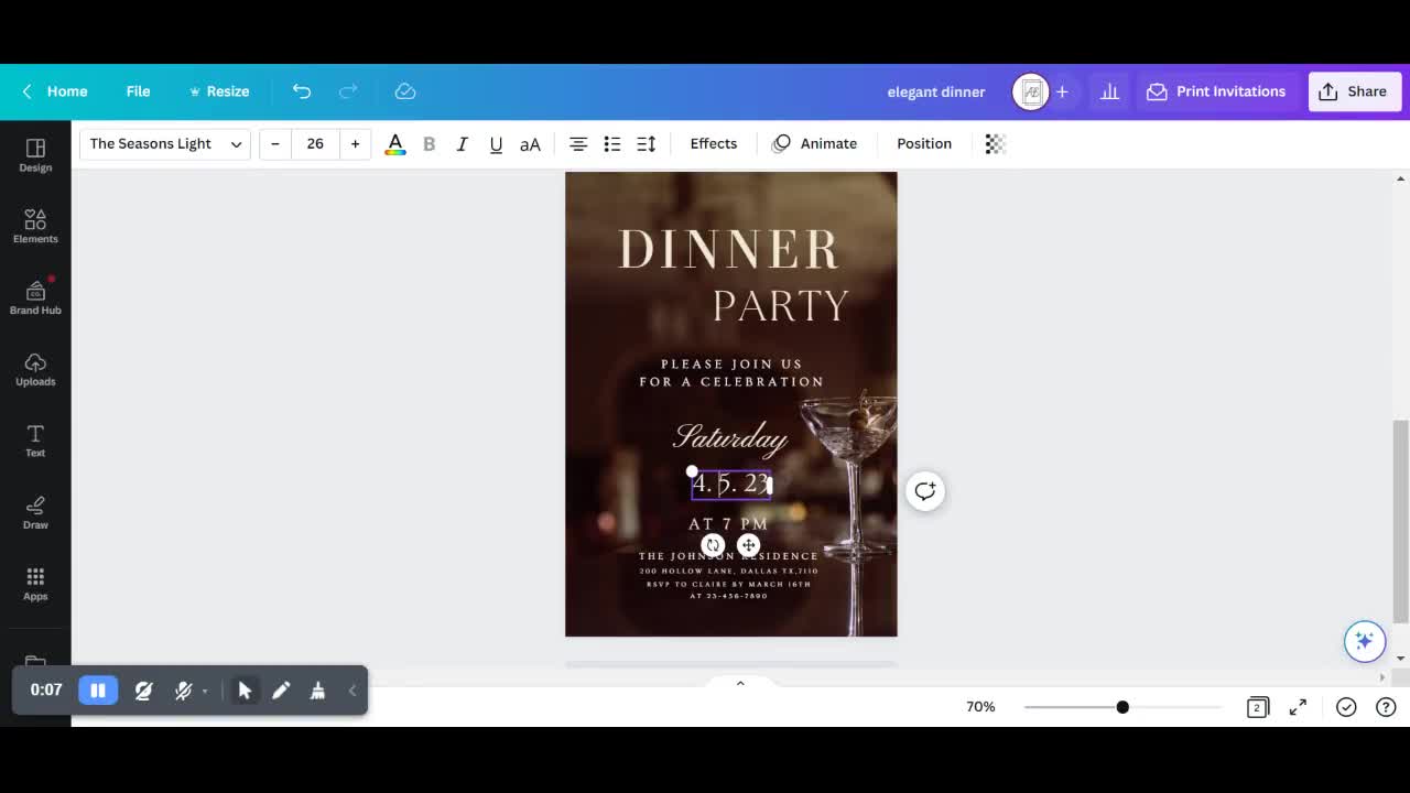 Dinner Party Invitation Dinner Party E-vite Dinner Party - Etsy