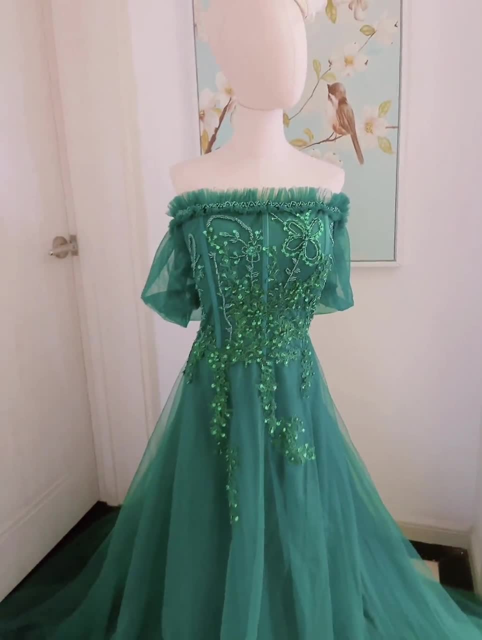 pastel green prom dress Tulle Lace Long with Corset, Green Formal Party Dress 10 to 15 days Shipment Sage Green Prom Dress 2024