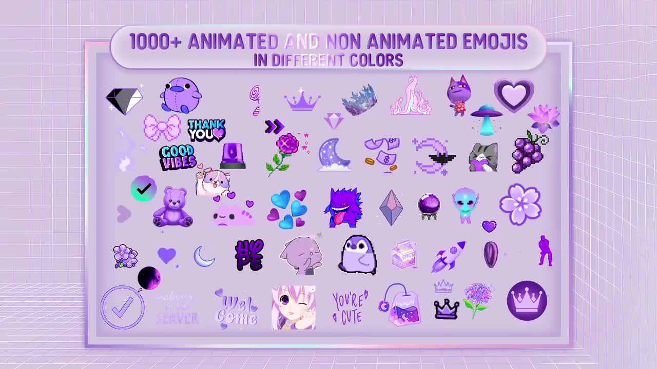 1000種類以上のDiscord絵文字パック | DiscordとTwitch用のカラフルな絵文字セット |  美しい、かわいい、面白い、マッチング、カワイイ、ゲーマー、ストリーマー