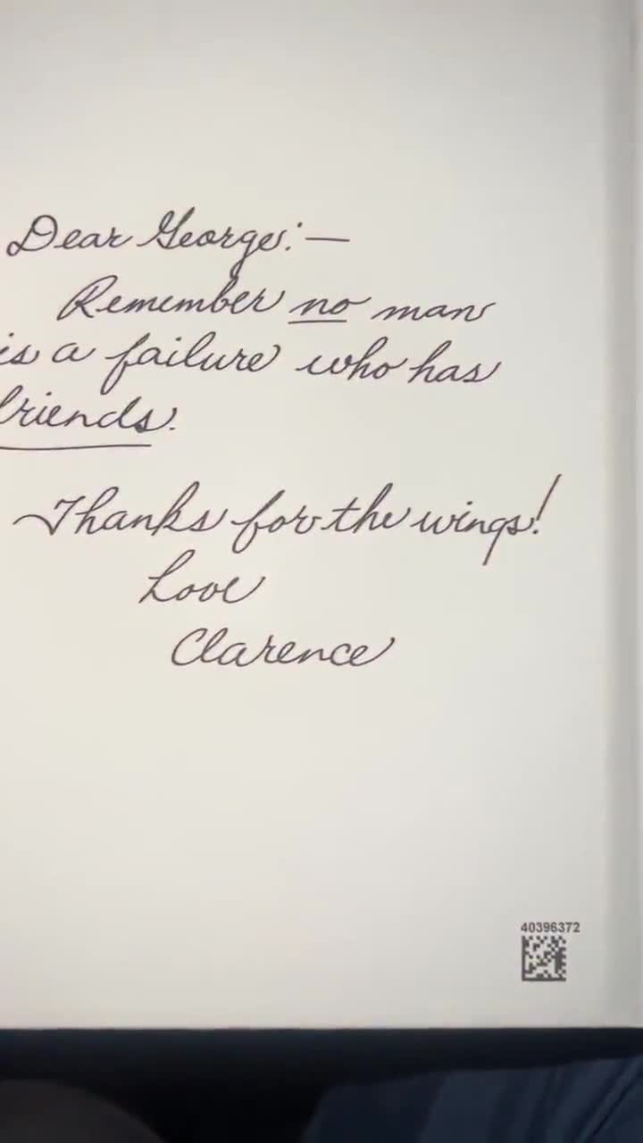 A letter from Clarence - It's a Wonderful Life Hardcover Journal Matte, image size:720x1280