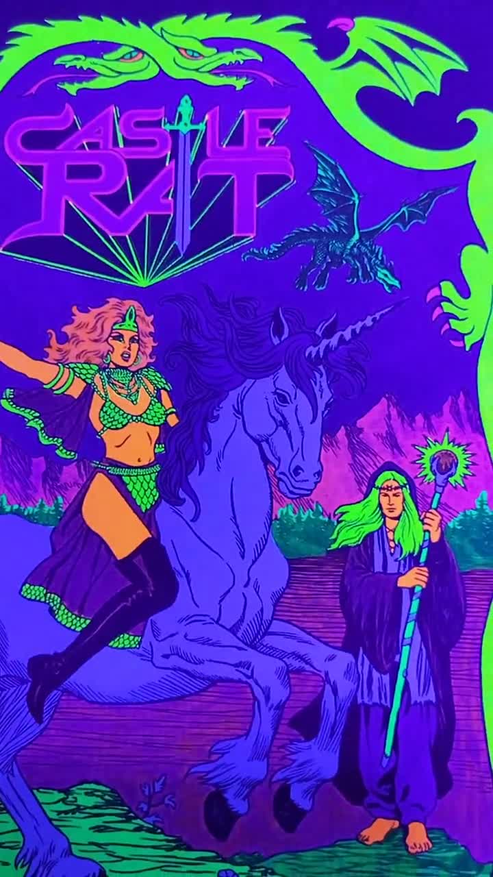 Castle Rat Rides Til Dawn Alexi Gorboot UV Black Light Mini Poster 8.5"x11" video poster