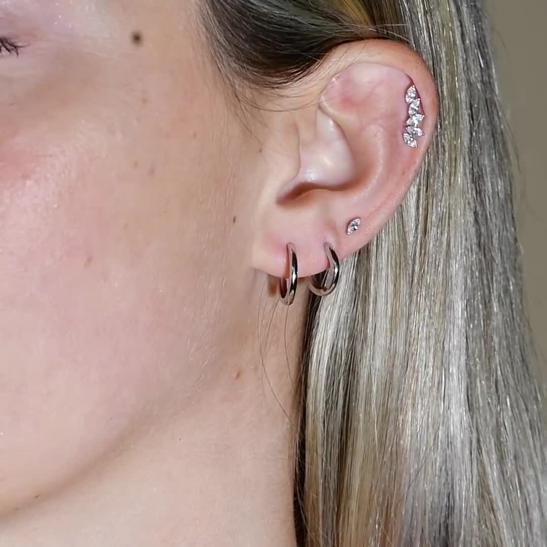 MYEARS Orecchini A Cerchio Piccoli In Oro 14k – 20 Mm – Ipoallergenici, Fatti A Mano, Con Zirconia