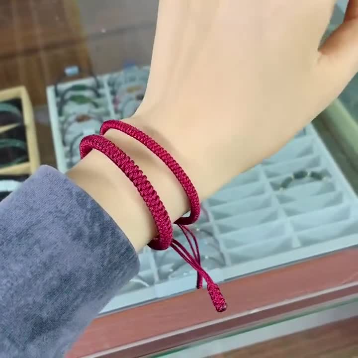 Haveratio Braccialetto con Cordino Rosso Braccialetto Buddista Tibetano con Perline Fortunate Bracciale Kabbalah Amicizia Gioielli Decor Regalo per Donne e Uomini Rosso
